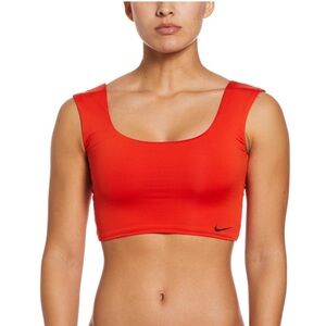 NWT Nike Swim Bright Red Crop Top Bikini Top S
